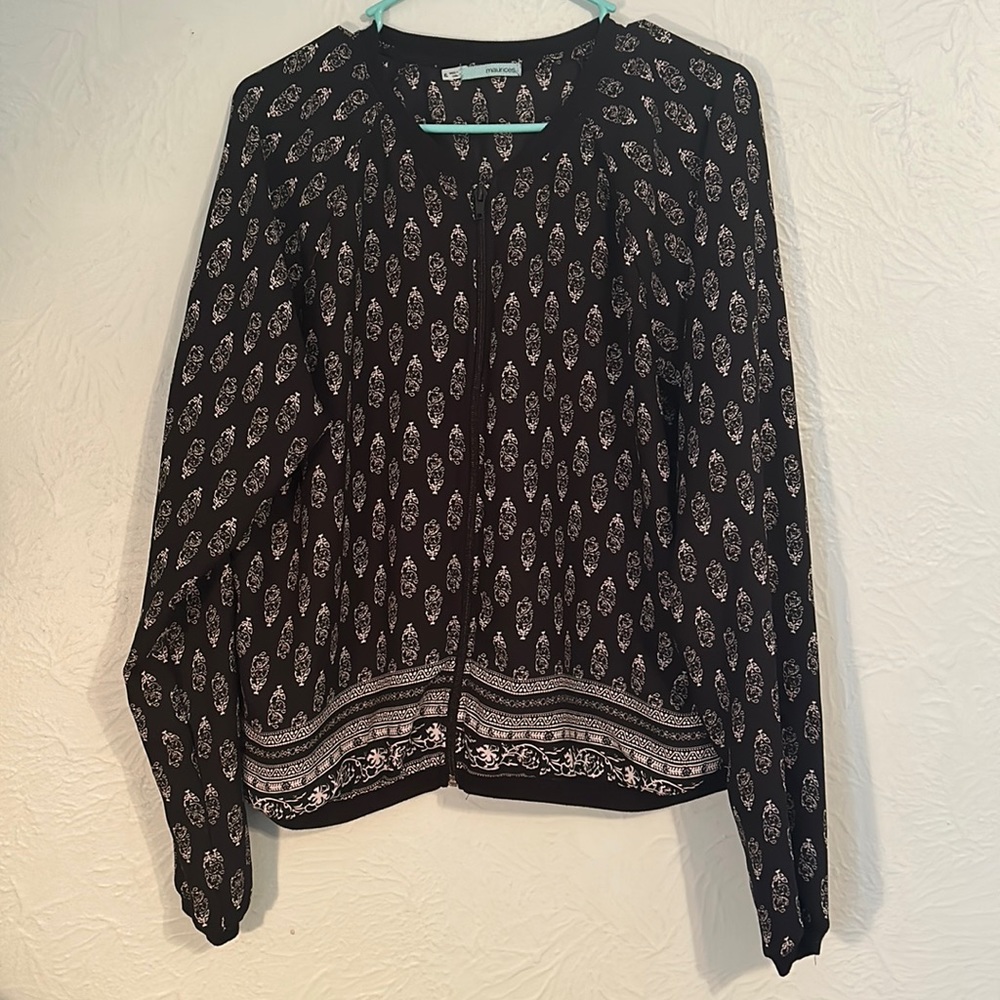 Maurice’s Pattern Chiffon Bomber Jacket